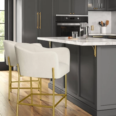 Gladden Barrel Counter Height Stool Cream Boucle/Brass - Opalhouse™ Designed With Jungalow™ 1 Gladden Barrel Counter Height Stool Cream Boucle/Brass - Opalhouse™ Designed With Jungalow™