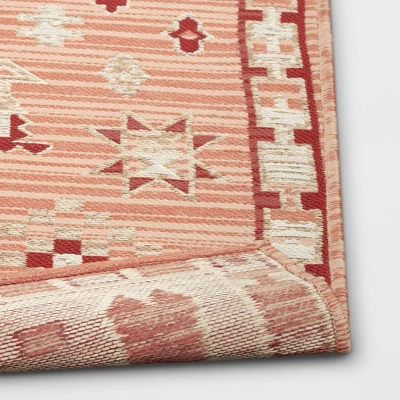 5'x7' Tapestry Rectangular Woven Outdoor Area Rug Red/Pink - Opalhouse™ 3 5'x7' Tapestry Rectangular Woven Outdoor Area Rug Red/Pink - Opalhouse™ - Image 3