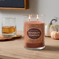 Featured Products 1 21.5oz Lidded Glass Jar 2-Wick Bourbon Pumpkin Candle - Opalhouseā¢