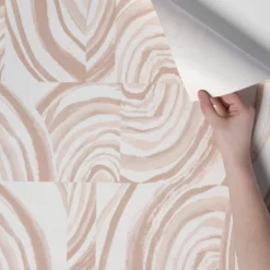 Agate Stone Peel & Stick Wallpaper Cream - Opalhouse™: Removable, Self-Adhesive, Geometric Swirl, 27.5 Sq Ft Coverage -Opalhouse GUEST e1e8e31e 853b 4c4b 8c66 55085474b2db